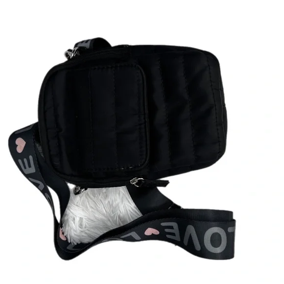 CYNTHIA ROWLEY Black Nylon Zelda Crossbody With Love Strap - Picture 8 of 16